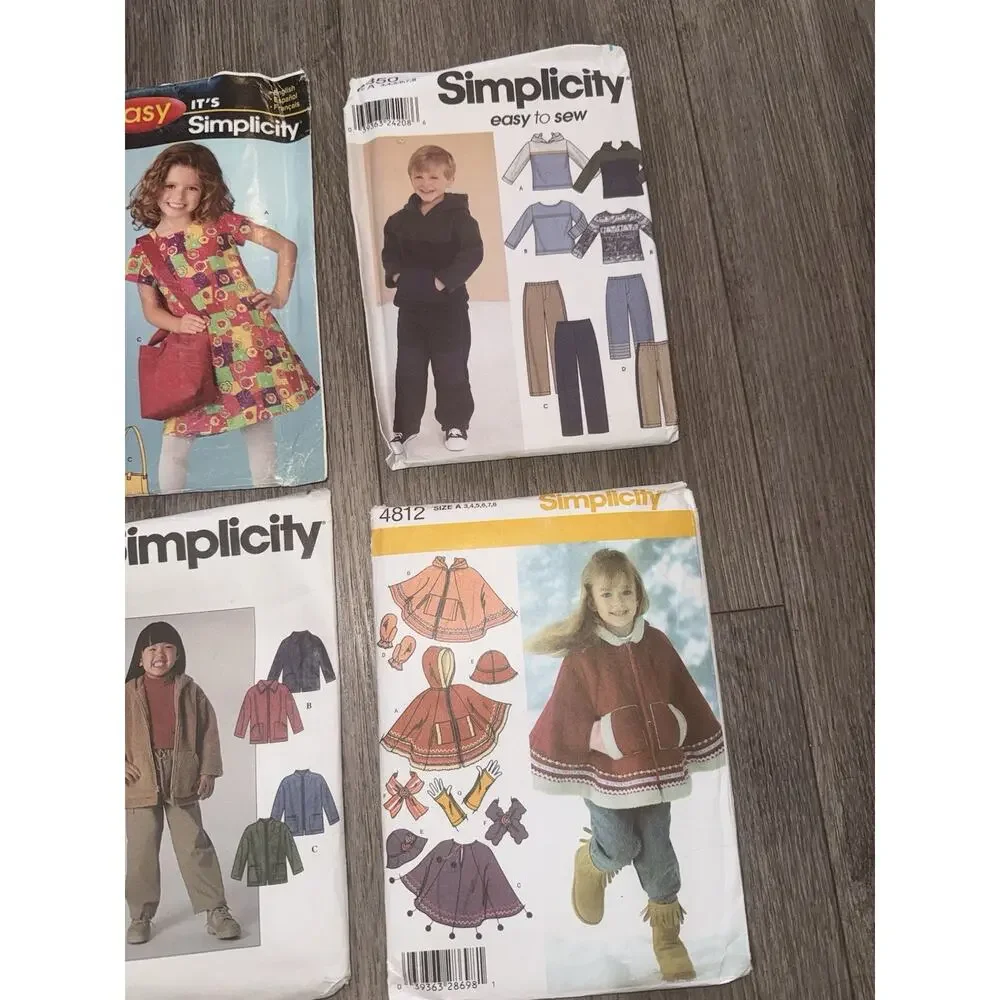Lot of 8 Children’s Kids Clothing & Shopping Cart Cover Sewing Patterns Assorted